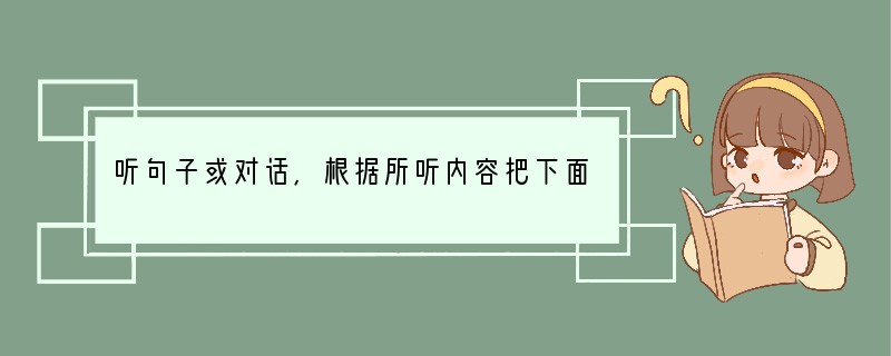 听句子或对话,根据所听内容把下面表格填完整.序号FIRST NAMELAST NAM